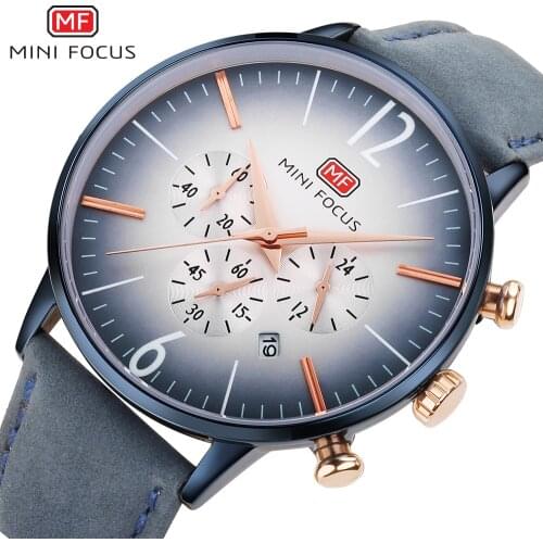 MINIFOCUS Mens Business Quartz Watches Men Leather Strap Fashion Sports Casual Clock Male Quartz-Watch Relogio Masculino