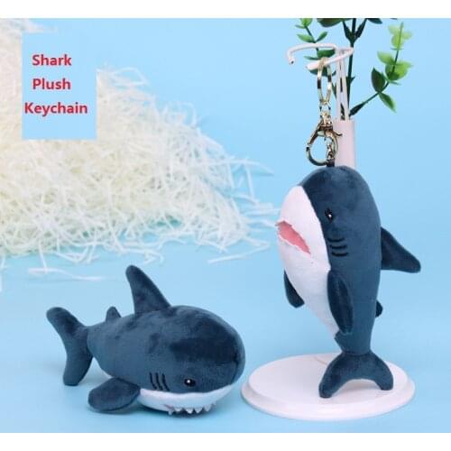 Shark Doll Keys Ring Cartoon Creative Shark Children Plush Toys Bag Home Doll Decoration Collection Toy