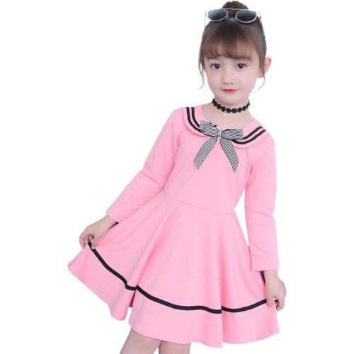 Kids Clothes Girls Dress Style Childrens Spring and Autumn Elastic Dress Fashion Long Sleeve Dress for 4 6 7 8 9 10 11 12 Ages