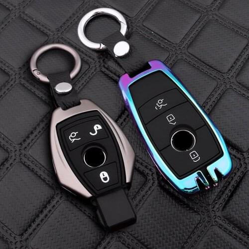 For Mercedes Benz BGA AMG W203 W210 W211 W124 W202 W204 W205 W212 W176 W213 2019 Zinc alloy + silicone car key case Full cover