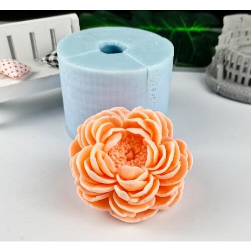 HC0302 PRZY Flower Mold Silicone Mold Blooming Peony Bouquet Plants Molds Flowers Peony Rose Soap Candle Moulds Bouquet