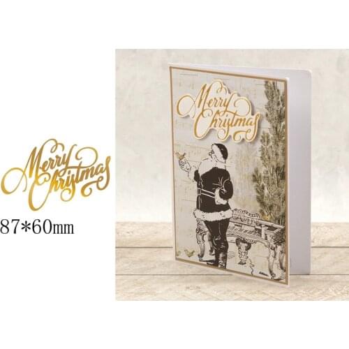 Artistic Word Merry Christmas Celebrate Hot Foil Plates for Scrapbooking DIY Paper Cards Crafts New 2019
