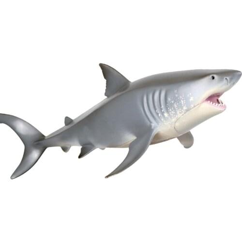 Ocean Simulation Toy Ornament Marine Animal Great White Shark Underwater World Realistic Style Plastic Toy For Children