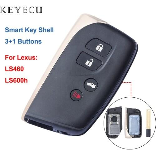 Keyecu Smart Remote Key Shell Case Fob 4 Buttons Replacement Cover for Lexus LS460 LS600h 2013 2014 2015 2016 2017- HYQ14ACX