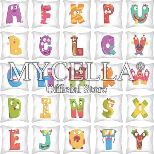 Cartoon multicolored Letter Cushion Cover 45*45cm Pillowcase Red Home Decorative Sofa Cushions Pillowcover For Home Decor