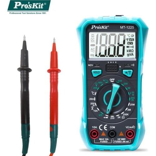 ProsKit MT-1225-C Multimeter 3 1/2 Multifunctional Burn-Proof Digital Tester High Precision NCV Detection Electrician Meter