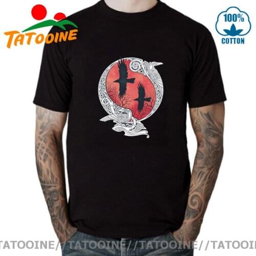 Tatooine Vikings HUGIN & MUNIN Raven T shirt men Viking Odins Ravens mens T-shirt 2020 Hot Sale Summer Fashion Vogue Tee shirt