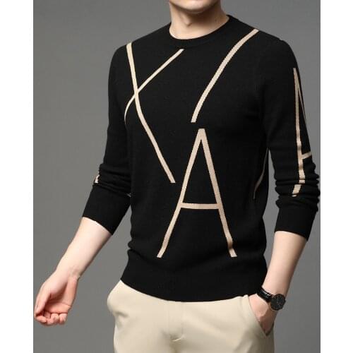 Mens Sweaters 2021 New Fashion Brand Knit High End Designer Winter Wool Pullover Black Sweater for Man Cool Autum Casual Jumper