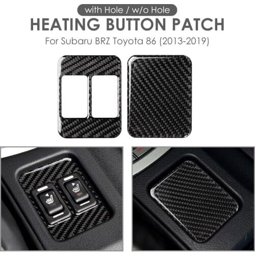 Carbon Fiber Seat Heating Button Sticker Trim Cover Car Modification Parts Decoration for Toyota 86 Subaru BRZ 2013-2019