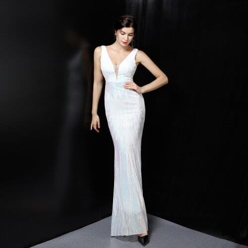 2021 New Dress Female Fairy Dream Lady Party Party Evening Dress Sexy Long Section Was Thin Bride