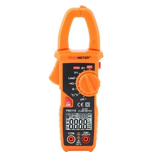PEAKMETER PM2118 6 in 1 LCD Digital Display AC DC Clamp Multimeter NCV Ohmmeter Capacitance Temperature Meter Voltmeter Ammeter