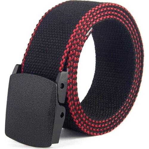 Cowherd Wild Men Canvas Belt Hypoallergenic Metal free Plastic Automatic Buckle Drop Shipping 110cm