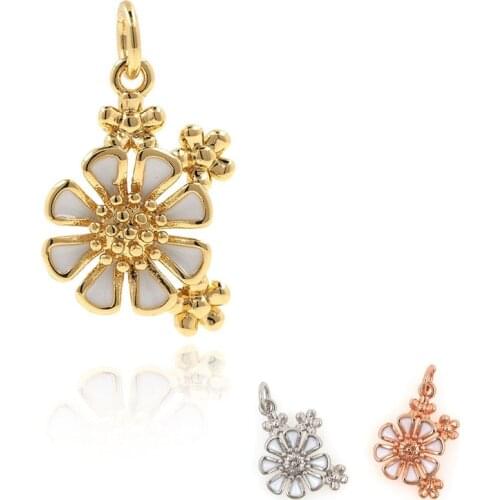 Sun Flower Pendant Exquisite Fashion Enamel Flower Charm Suitable For Jewelry Bracelets Necklaces And Earrings Accessories