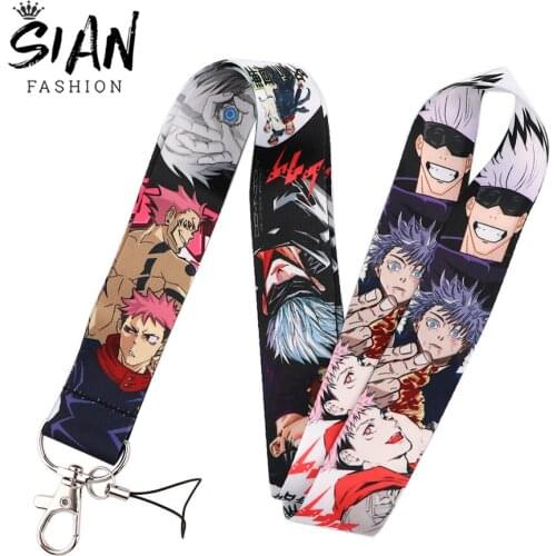 Japanese Anime Jujutsu Kaisen Lanyards Key Chain ID Card Lanyards Neck Pendant Trinkets for Anime Lovers Card Sleeve Lanyards