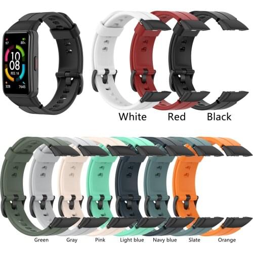 Silicone 16mm Width Strap with Metal Connectors For Huawei Honor Band 6 Smart Watch Wrist Premium Fitness Tracker Watchband Brac