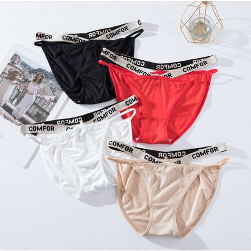 Sports Low-waist Underwear Ladies Sexy Hollow Elastic Bandage Comfortable Modal European and American Sports Briefs