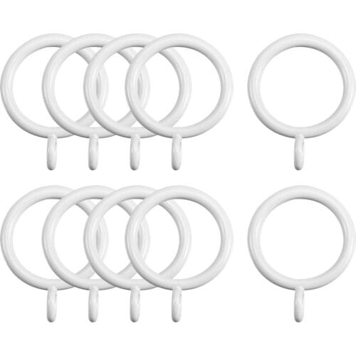 Uxcell 10Pcs Curtain Rings Strong Decorative Metal Drapery Shower Rustproof 1.1" Interior Diameter White to Home Hotels etc