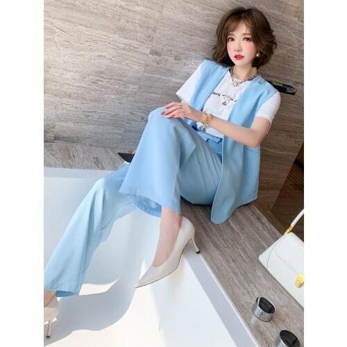 Top Quality OL style Collarless suit vest+Womens summer new