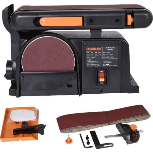 High Quality Sand Belt Machine Sandpaper Polishing Sharpening Machine Desktop Woodworking Grinder 220v/50HZ 370W 2850R/Min (4*6)