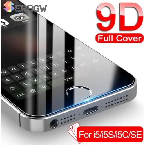9D Full Cover Glass On The For iPhone 5S 5 5C SE Tempered Screen Protector Safety Glass For Apple iPhone SE SE Protective Film