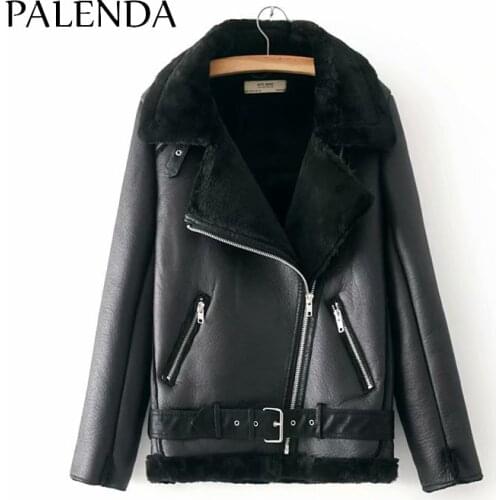 Faxu fur jacket women fashion coat zipper open design 4 colors