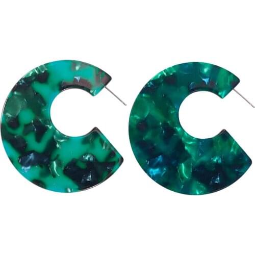 SOHOT 2018 New Women C Shape Acrylic Hoop Earrings Trendy Brand Ethnic Temperament Jewelry Bijoux For Christmas Day Gift