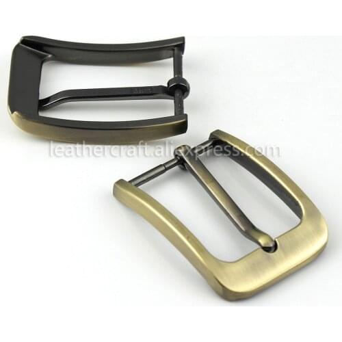 1pcs 35mm Metal Brushed Belt Buckle Men End Bar Heel Bar Single Pin Belt Half Buckle Leather Craft Belt Strap