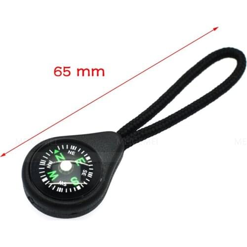1pcs/pack Compass Zipper Pull With Strap For Backpack Gym Suit Garment Accessories Black Free Shipping