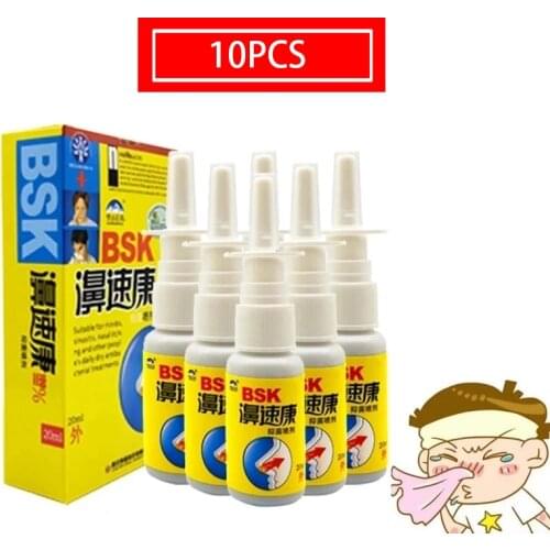 10PCS Chinese Traditional Medical Herb Nose Spray Treatment Rhinitis Sinusitis Nasal Drops Congestion Itchy Allergic Nose Care