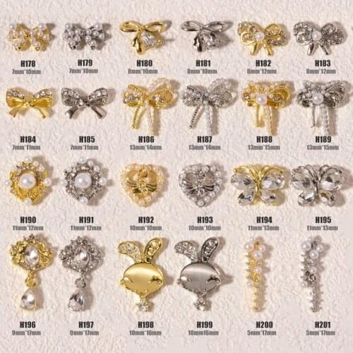 10PCS, 3d Nail Art Dedicate Nail Alloy Designs Pearls Jewelry Rhinestones For Nail Tips Decorations