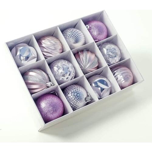2.36‘’ Christmas Balls Ornaments - 12 Pieces - Christmas Tree Decorations - Pink