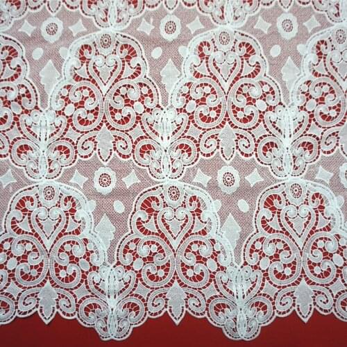 2 Yard/ Lot Embroidery fabric hollow water soluble lace elastic milk silk embroidery full of large flower three-dimensional