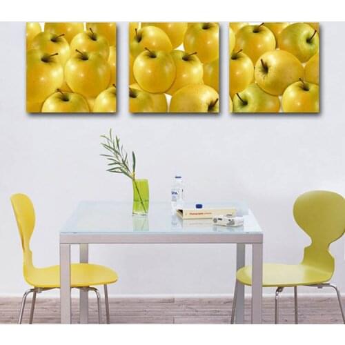 3 Panels Wall Canvas Painting Dinning Room Decor Art Pictures Yellow Apple Fruit Paintings Kitchen Modern Home Decor No Framed