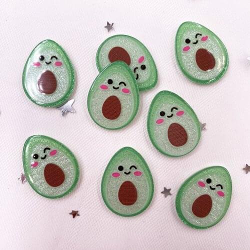 Glitter Colorful Lovely Avocado Flatback Sheet Miniature Pattern Plane Applique DIY Scrapbook Home Decor Craft OJ153