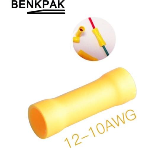 BV5 12-10AWG 4-6MM2 Yellow Flared Butt Insulated Connector Terminals Crimp