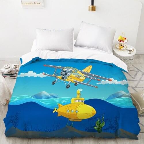 Car Cartoon Kids Duvet cover Quilt/Blanket/Comfortable Case Bedding for children baby girls 140x200 240x220 for Home yellow