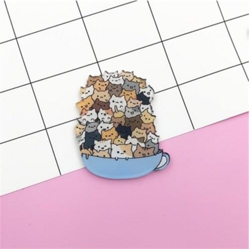 FFFPIN Cartoon Brooch Giraffe Rabbit Cat Dog Pins Animal Badges Women Girl Japan Harajuku Jewelry Backpack Accessories Ornament