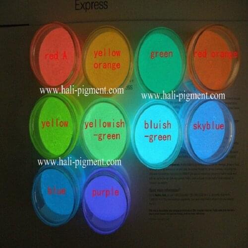 Photoluminescent pigment,luminescent powder,glow in dark pigment,fluorescent pigment,neon pigment,color:yellow,red,green,etc