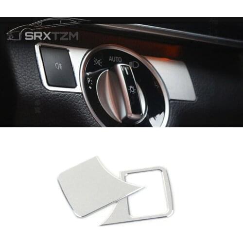 SRXTZM Chrome Car Headlight Button Cover Switch Button Trim Cover for Mercedes Benz A B C E GLK GL ML Class W176 W246 W204 2pcs