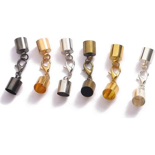 10PCS/Pack 3-10mm Leather Rope Bracelet Lobster Clasp Connector Necklace Making DIY Jewelry Accessories Supplies