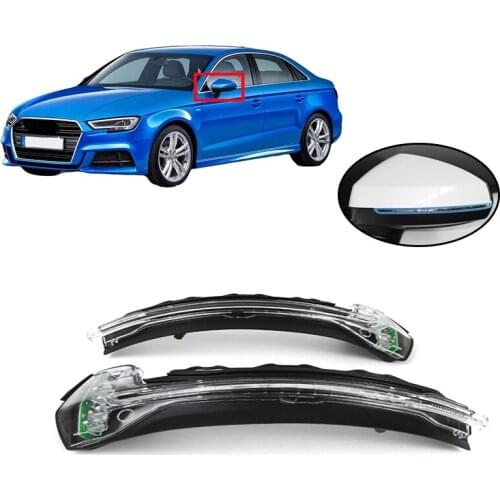 Left & Right Car Rearview Side Mirror LED Turn Signal Lights Side Wing Reversing Indicator Lamp For Audi A3 13-20