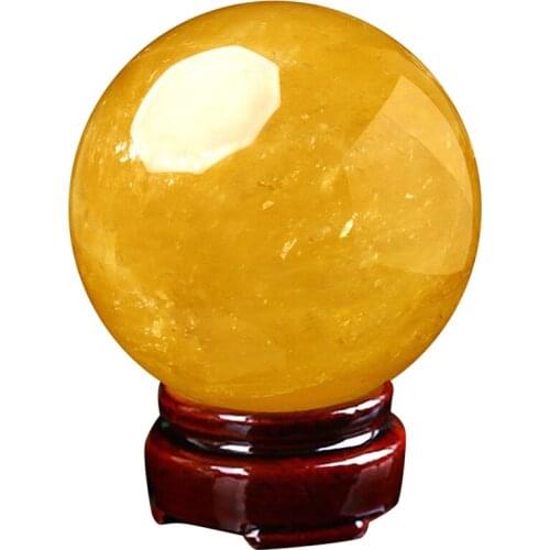 LUDA Yellow Crystal Ball Transfer Ball Lucky Yellow Crystal Ball Seven Star Array Home Hotel Company Decoration