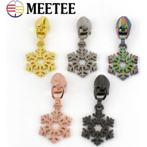 Meetee 10Pcs Zipper Sliders for 5# Nylon Zippers DIY Bag Pocket Zip Head Sewing Repair Kits Zips Replacement Tailor Tools ZT905