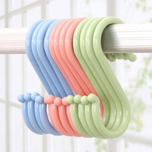 Multipurpose Portable S Shape Hanging Hooks Plastic Clothing Rack Baby Stroller Hanger Kitchen Home Organizer 4Pcs/8Pcs