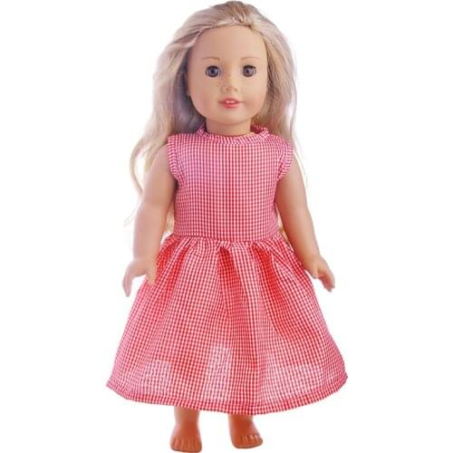 New Fashion Doll Clothes Red plaid skirt for 18 inch &43cm zaps doll ,Children best Birthday Gift