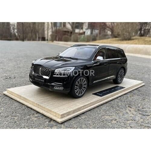 New 1:18 For Lincoln AVIATOR 2020 Diecast Metal Car Model Collection Display Ornaments Blue/Black Metal Plastick,with Wood base