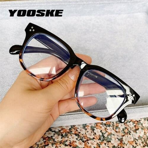 YOOSKE Anti blue Light Glasses Women Men Computer Eyewear Small Square Eyeglasses Unisex Optical Lens for Ladies