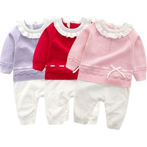 Baby Girls Clothes Autumn Baby knitted Romper Set Infant Newborn Baby Girl Cardigan Boys Sweater Cotton Baby Jumpsuit For Girls