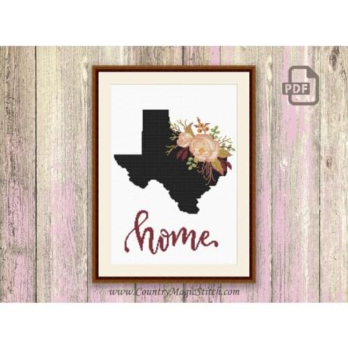 Supplier Embroidery State of Texas Cross Stitch Pattern Maker Philippines with 100% Cotton Floss & Free Shipping for Home Decor