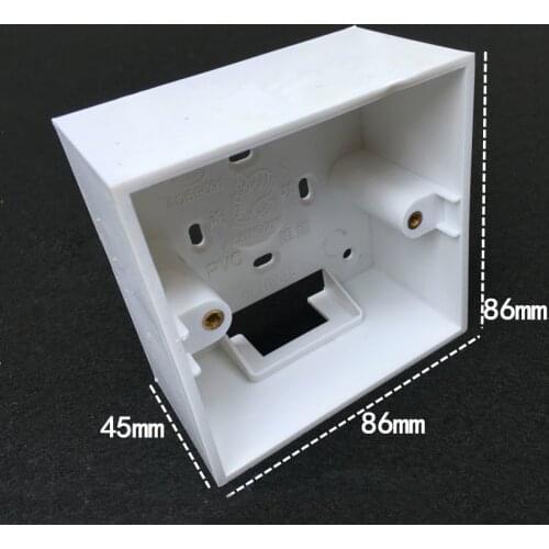 5pcs Type 86 Flame Retardant Wall Mount Switch Box PVC Bottom Universal Socket Switch Box 86*86*45mm